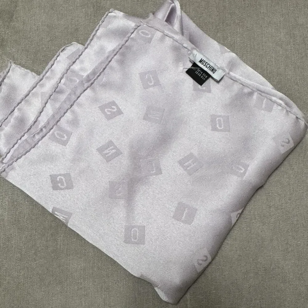 Vintage Moschino Monogram Jacquard Silk Scarf